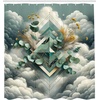 image:imageAmbesonne Eucalyptus Leaves Shower Curtain Modern Geometric Nature Mid Century Boho with Peachy Details Cloth Fabric Bathroom Decor Set with Hooks 69 W x 84 L Orange Dark Sea GreenGrey Teal Earth Yellow