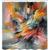 image:imageAmbesonne Eucalyptus Leaves Shower Curtain Modern Geometric Nature Mid Century Boho with Peachy Details Cloth Fabric Bathroom Decor Set with Hooks 69 W x 84 L Orange Dark Sea GreenOrange Coral Pale Grey