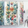 image:imageAmbesonne Eucalyptus Leaves Shower Curtain Modern Geometric Nature Mid Century Boho with Peachy Details Cloth Fabric Bathroom Decor Set with Hooks 69 W x 84 L Orange Dark Sea GreenTeal Multicolor
