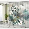 image:imageAmbesonne Eucalyptus Leaves Shower Curtain Modern Geometric Nature Mid Century Boho with Peachy Details Cloth Fabric Bathroom Decor Set with Hooks 69 W x 84 L Orange Dark Sea GreenDark Sea Green Grey Teal