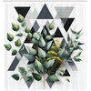 image:imageAmbesonne Eucalyptus Leaves Shower Curtain Modern Geometric Nature Mid Century Boho with Peachy Details Cloth Fabric Bathroom Decor Set with Hooks 69 W x 84 L Orange Dark Sea GreenDark Blue Grey and Green