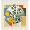 image:imageAmbesonne Eucalyptus Leaves Shower Curtain Modern Geometric Nature Mid Century Boho with Peachy Details Cloth Fabric Bathroom Decor Set with Hooks 69 W x 84 L Orange Dark Sea GreenLaurel Green Multicolor