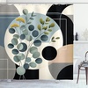 image:imageAmbesonne Eucalyptus Leaves Shower Curtain Modern Geometric Nature Mid Century Boho with Peachy Details Cloth Fabric Bathroom Decor Set with Hooks 69 W x 84 L Orange Dark Sea GreenBlack Blue Grey and Green