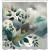 image:imageAmbesonne Eucalyptus Leaves Shower Curtain Modern Geometric Nature Mid Century Boho with Peachy Details Cloth Fabric Bathroom Decor Set with Hooks 69 W x 84 L Orange Dark Sea GreenDark Sea Green Grey Teal