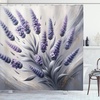 image:imageAmbesonne Eucalyptus Leaves Shower Curtain Modern Geometric Nature Mid Century Boho with Peachy Details Cloth Fabric Bathroom Decor Set with Hooks 69 W x 84 L Orange Dark Sea GreenPurpleblue Pale Purple