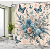 image:imageAmbesonne Eucalyptus Leaves Shower Curtain Modern Geometric Nature Mid Century Boho with Peachy Details Cloth Fabric Bathroom Decor Set with Hooks 69 W x 84 L Orange Dark Sea GreenBlush and Sea Blue