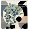image:imageAmbesonne Eucalyptus Leaves Shower Curtain Modern Geometric Nature Mid Century Boho with Peachy Details Cloth Fabric Bathroom Decor Set with Hooks 69 W x 84 L Orange Dark Sea GreenBlack Blue Grey and Green