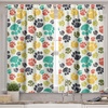 image:imageAmbesonne Geometric Kitchen Curtains Mosaic Motif with Traditional Fractal Forms Grid Graphic Print Window Drapes 2 Panel Set for Kitchen Cafe Decor 55 x 39 TurquoiseCharcoal Beige
