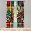 image:imageAmbesonne Geometric Window Curtains Patchwork Style Ornamental Squares with Various Polka Dots Stripes Lightweight Decorative 2Panel Set amp Rod Pocket Pair of  28 x 63 Avocado GreenMulti Color