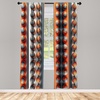 image:imageAmbesonne Geometric Window Curtains Patchwork Style Ornamental Squares with Various Polka Dots Stripes Lightweight Decorative 2Panel Set amp Rod Pocket Pair of  28 x 63 Avocado GreenVermilion Purpleblue