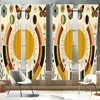 image:imageAmbesonne Geometric Window Curtains Patchwork Style Ornamental Squares with Various Polka Dots Stripes Lightweight Decorative 2Panel Set amp Rod Pocket Pair of  28 x 63 Avocado GreenPale Coffee Eggshell