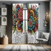 image:imageAmbesonne Geometric Window Curtains Patchwork Style Ornamental Squares with Various Polka Dots Stripes Lightweight Decorative 2Panel Set amp Rod Pocket Pair of  28 x 63 Avocado GreenPale Grey Multicolor