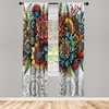 image:imageAmbesonne Geometric Window Curtains Patchwork Style Ornamental Squares with Various Polka Dots Stripes Lightweight Decorative 2Panel Set amp Rod Pocket Pair of  28 x 63 Avocado GreenPale Grey Multicolor
