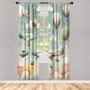 image:imageAmbesonne Geometric Window Curtains Patchwork Style Ornamental Squares with Various Polka Dots Stripes Lightweight Decorative 2Panel Set amp Rod Pocket Pair of  28 x 63 Avocado GreenPale Teal Blush Off White