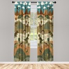 image:imageAmbesonne Geometric Window Curtains Patchwork Style Ornamental Squares with Various Polka Dots Stripes Lightweight Decorative 2Panel Set amp Rod Pocket Pair of  28 x 63 Avocado GreenKhaki Salmon Redwood