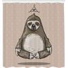 image:imageAmbesonne Indie Shower Curtain Hand Drawn Dressed up Walrus Animal Long Teeth Smoking Antromorphic Sketch Art Cloth Fabric Bathroom Decor Set with Hooks 69 W x 70 L White BlackWarm Taupe Sage Green