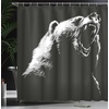 image:imageAmbesonne Indie Shower Curtain Hand Drawn Dressed up Walrus Animal Long Teeth Smoking Antromorphic Sketch Art Cloth Fabric Bathroom Decor Set with Hooks 69 W x 70 L White BlackCharcoal Grey White