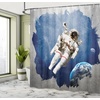 image:imageAmbesonne Indie Shower Curtain Hand Drawn Dressed up Walrus Animal Long Teeth Smoking Antromorphic Sketch Art Cloth Fabric Bathroom Decor Set with Hooks 69 W x 70 L White BlackBlue Beige