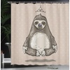 image:imageAmbesonne Indie Shower Curtain Hand Drawn Dressed up Walrus Animal Long Teeth Smoking Antromorphic Sketch Art Cloth Fabric Bathroom Decor Set with Hooks 69 W x 70 L White BlackWarm Taupe Sage Green