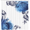 image:imageAmbesonne Indie Shower Curtain Hand Drawn Dressed up Walrus Animal Long Teeth Smoking Antromorphic Sketch Art Cloth Fabric Bathroom Decor Set with Hooks 69 W x 70 L White BlackNavy Blue and White