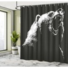 image:imageAmbesonne Indie Shower Curtain Hand Drawn Dressed up Walrus Animal Long Teeth Smoking Antromorphic Sketch Art Cloth Fabric Bathroom Decor Set with Hooks 69 W x 70 L White BlackCharcoal Grey White