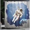 image:imageAmbesonne Indie Shower Curtain Hand Drawn Dressed up Walrus Animal Long Teeth Smoking Antromorphic Sketch Art Cloth Fabric Bathroom Decor Set with Hooks 69 W x 70 L White BlackBlue Beige