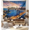 image:imageAmbesonne Landscape Tapestry American City Sunset over Manhattan and Brooklyn Bridge Cityscape Picture Print Wall Hanging for Bedroom Living Room Dorm Decor 40 X 60 Blue OrangeBlue Orange