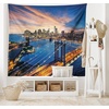image:imageAmbesonne Landscape Tapestry American City Sunset over Manhattan and Brooklyn Bridge Cityscape Picture Print Wall Hanging for Bedroom Living Room Dorm Decor 40 X 60 Blue OrangeBlue Orange