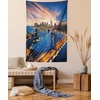 image:imageAmbesonne Landscape Tapestry American City Sunset over Manhattan and Brooklyn Bridge Cityscape Picture Print Wall Hanging for Bedroom Living Room Dorm Decor 40 X 60 Blue OrangeBlue Orange