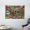 image:imageAmbesonne Landscape Tapestry American City Sunset over Manhattan and Brooklyn Bridge Cityscape Picture Print Wall Hanging for Bedroom Living Room Dorm Decor 40 X 60 Blue OrangeLime Green Pink Teal