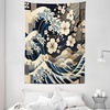 image:imageAmbesonne Leaf Tapestry Exotic Fantasy Hawaiian Tropical Palm Leaves Floral Graphic Art Print Wide Wall Hanging for Bedroom Living Room Dorm 60 X 40 Green WhiteTaupe Beige Dark Blue