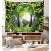 image:imageAmbesonne Leaf Tapestry Exotic Fantasy Hawaiian Tropical Palm Leaves Floral Graphic Art Print Wide Wall Hanging for Bedroom Living Room Dorm 60 X 40 Green WhiteGreen Grey