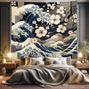 image:imageAmbesonne Leaf Tapestry Exotic Fantasy Hawaiian Tropical Palm Leaves Floral Graphic Art Print Wide Wall Hanging for Bedroom Living Room Dorm 60 X 40 Green WhiteTaupe Beige Dark Blue