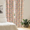 image:imageAmbesonne Leafy Art Window Curtains Pack of 2 Modern Scandi Leaves and Minimalist Flowers with Stripes Pastel Tone Lightweight Set with Rod Pocket 4 Panels of  28 x 95 Pale Seafoam MulticolorSalmon Multicolor