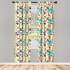 image:imageAmbesonne Leafy Art Window Curtains Pack of 2 Modern Scandi Leaves and Minimalist Flowers with Stripes Pastel Tone Lightweight Set with Rod Pocket 4 Panels of  28 x 95 Pale Seafoam MulticolorCharcoal Beige