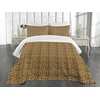 image:imageAmbesonne Leopard Print Bedspread Set Spotty Jungle Savannah Feline Print Wild Africa Inspiration Tile Pattern 3 Piece Decorative Bedding Coverlet and 2 Pillow Shams Queen Size Orange Black