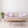 image:imageAmbesonne Lifestyle Throw Pillow Cushion Cover Live Life in Full of Blooms Words with Floral Violets Print Decorative Square Accent Pillow Case 20 X 20 Purple and YellowPink Lilac and Ceil Blue