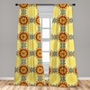 image:imageAmbesonne Mandala Curtains Vibrant Yellow Mandala with Floral Framework Petals Boho Window Treatments 2 Panel Set for Living Room Bedroom Pair of  28 x 84 Black YellowBlack Yellow