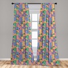 image:imageAmbesonne Mid Century Curtains Mosaic of Various Shapes and Colors Modern Style Complex and Grid Window Treatments 2 Panel Set for Living Room Bedroom Pair of  28 x 84 Blue OrangeYellow Blue