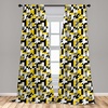 image:imageAmbesonne Mid Century Curtains Mosaic of Various Shapes and Colors Modern Style Complex and Grid Window Treatments 2 Panel Set for Living Room Bedroom Pair of  28 x 84 Blue OrangeYellow Black