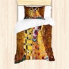 image:imageAmbesonne Mid Century Duvet Cover Sets RetroThemed Styled Round Edged Square Pattern in Old Earth Tones Bedding Set with 2 Duvet Covers amp 2 Pillowcases 2 Pack Twin Size Brown Yellow CoralGinger Mustard Amber