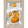 image:imageAmbesonne Mid Century Duvet Cover Sets RetroThemed Styled Round Edged Square Pattern in Old Earth Tones Bedding Set with 2 Duvet Covers amp 2 Pillowcases 2 Pack Twin Size Brown Yellow CoralOrange Blue Olive Green