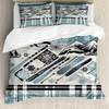image:imageAmbesonne Mid Century Duvet Cover Sets RetroThemed Styled Round Edged Square Pattern in Old Earth Tones Bedding Set with 2 Duvet Covers amp 2 Pillowcases 2 Pack Twin Size Brown Yellow CoralBlue Grey Eggshell White