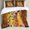 image:imageAmbesonne Mid Century Duvet Cover Sets RetroThemed Styled Round Edged Square Pattern in Old Earth Tones Bedding Set with 2 Duvet Covers amp 2 Pillowcases 2 Pack Twin Size Brown Yellow CoralGinger Mustard Amber