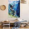 image:imageAmbesonne Modern Art Tapestry Girl Dreamcatcher and Ethnic Murky Colorful Paint Wide Wall Hanging for Bedroom Living Room Dorm 60 X 40 Pink GreyBlue Lime