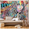 image:imageAmbesonne Modern Art Tapestry Girl Dreamcatcher and Ethnic Murky Colorful Paint Wide Wall Hanging for Bedroom Living Room Dorm 60 X 40 Pink GreyPink Grey
