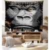 image:imageAmbesonne Modern Tapestry Close up Gorilla Portrait with Orange Eyes Zoo Jungle Animal Wild Money Graphic Wide Wall Hanging for Bedroom Living Room Dorm 80 X 60 Grey MarigoldMarigold Grey