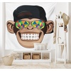 image:imageAmbesonne Modern Tapestry Close up Gorilla Portrait with Orange Eyes Zoo Jungle Animal Wild Money Graphic Wide Wall Hanging for Bedroom Living Room Dorm 80 X 60 Grey MarigoldWhite Brown
