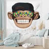 image:imageAmbesonne Modern Tapestry Close up Gorilla Portrait with Orange Eyes Zoo Jungle Animal Wild Money Graphic Wide Wall Hanging for Bedroom Living Room Dorm 80 X 60 Grey MarigoldWhite Brown