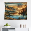 image:imageAmbesonne Modern Tapestry Close up Gorilla Portrait with Orange Eyes Zoo Jungle Animal Wild Money Graphic Wide Wall Hanging for Bedroom Living Room Dorm 80 X 60 Grey MarigoldPale Vermilion Sea Blue